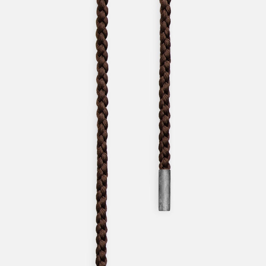 Seidene Mokuba-Halskettenschnur mit Endstücken in oxidiertem Sterlingsilber   |  Ole Lynggaard Copenhagen    