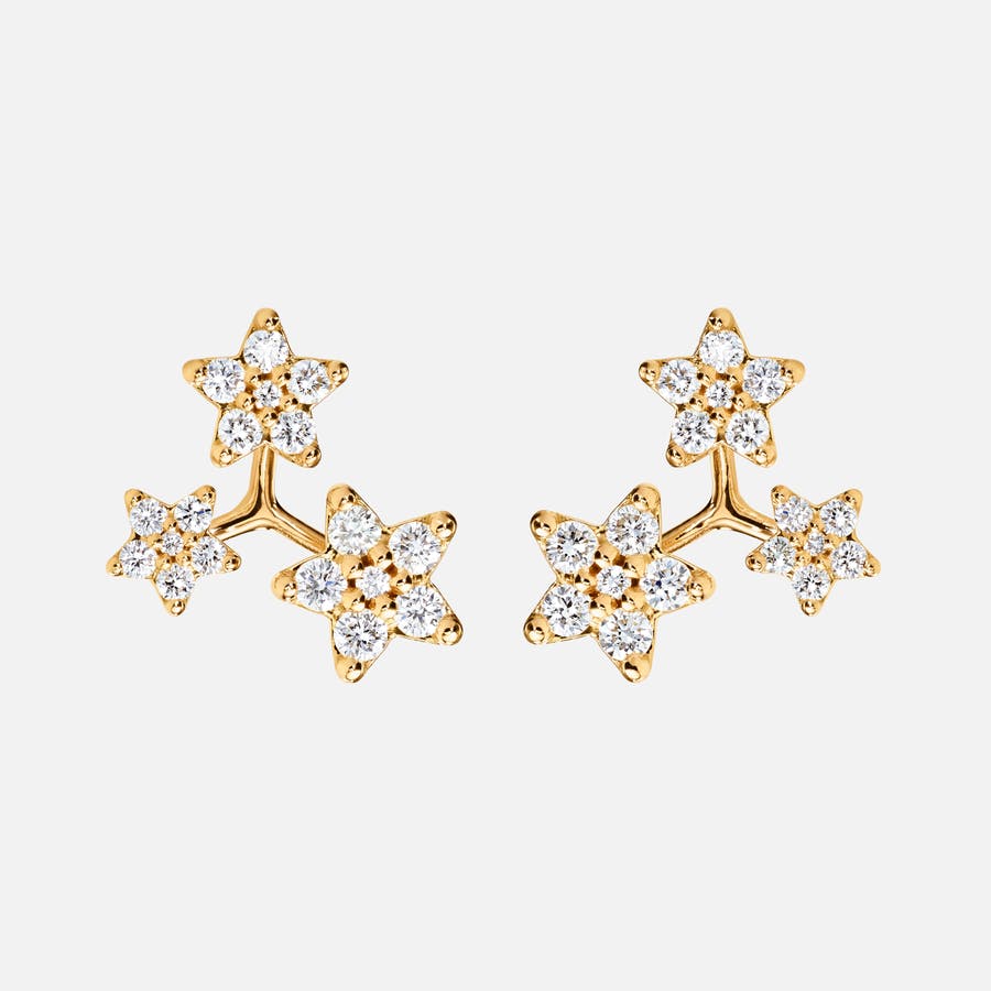 Shooting Stars Stud Earrings in 18 karat Gold with 18 Diamonds | Ole Lynggaard Copenhagen