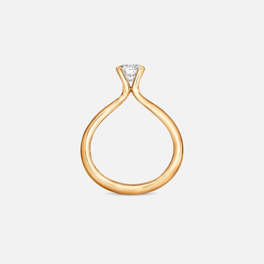 Classic Solitaire Ring Slim in Yellow Gold with Brilliant Cut Diamond  |  Ole Lynggaard Copenhagen 