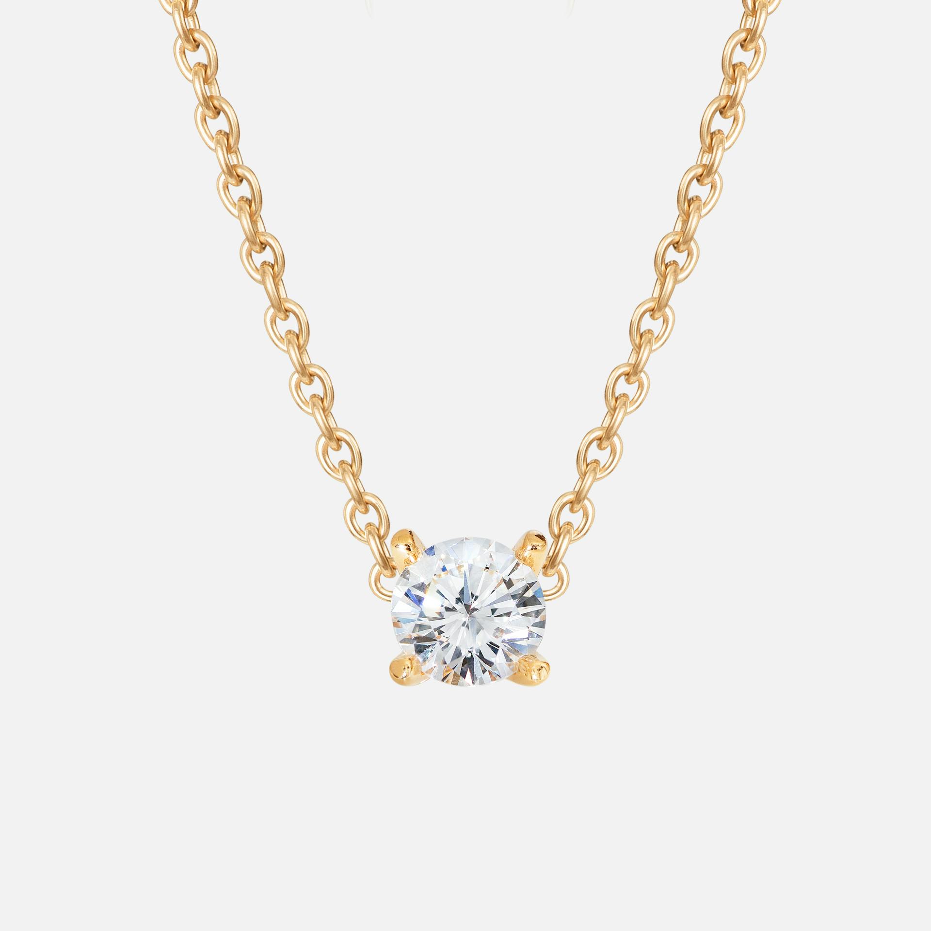 Solitaire necklace 18k guld sat med brillantslebet diamanter hver fra 0,30 ct. TW. VS.