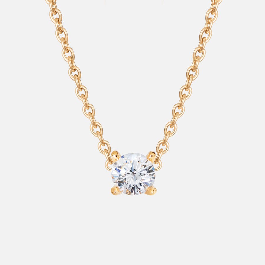Solitaire Halskette in Gelbgold mit einem Diamanten im Brillantschliff | Ole Lynggaard Copenhagen