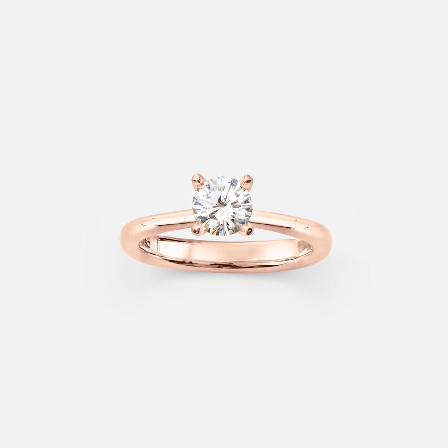 Solitaire ring kraftig i rosaguld med brillantslebet diamant | Ole Lynggaard Copenhagen