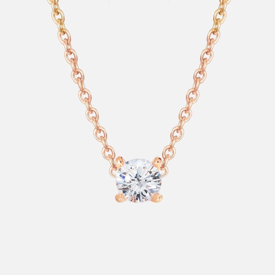 Solitaire Necklace in Rose Gold with Brilliant Cut Diamond  |  Ole Lynggaard Copenhagen 