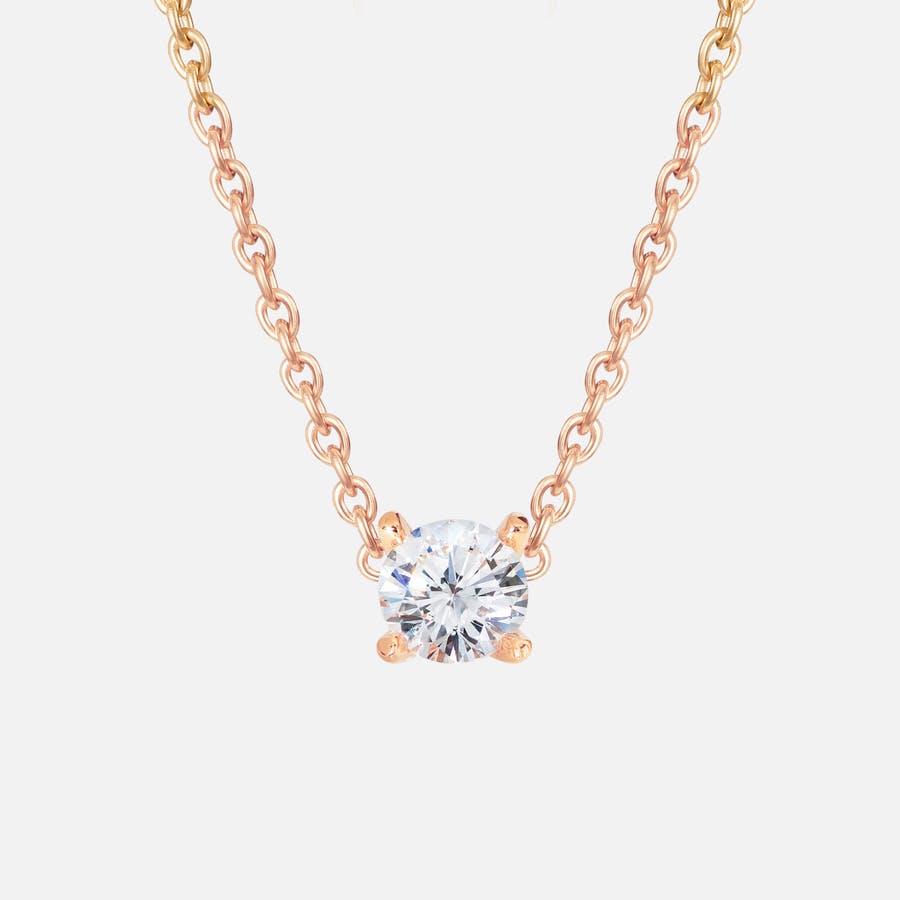 Solitaire Halskette in Roségold mit einem Diamanten im Brillantschliff | Ole Lynggaard Copenhagen