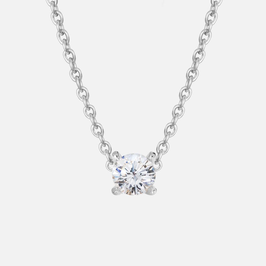 Solitaire Necklace in White Gold with Brilliant Cut Diamond  |  Ole Lynggaard Copenhagen 