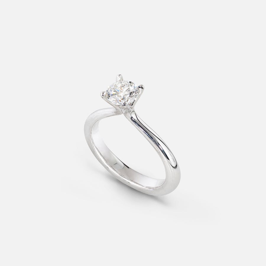 Solitaire Ring Slim in White Gold with Brilliant Cut Diamond  |  Ole Lynggaard Copenhagen 