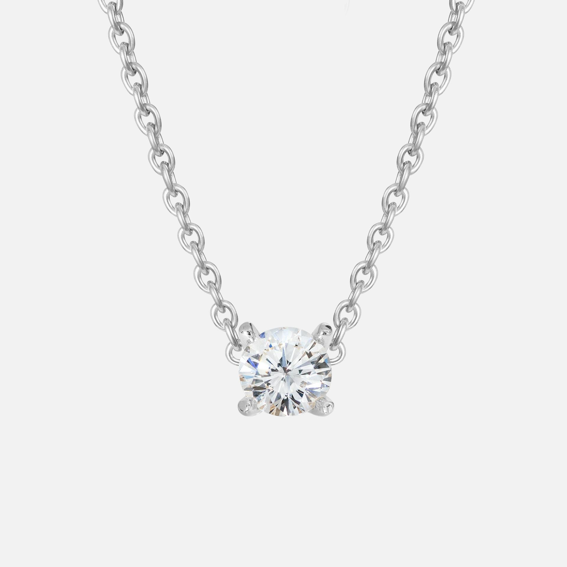 Solitaire Necklace in Platinum with Brilliant Cut Diamond  |  Ole Lynggaard Copenhagen 