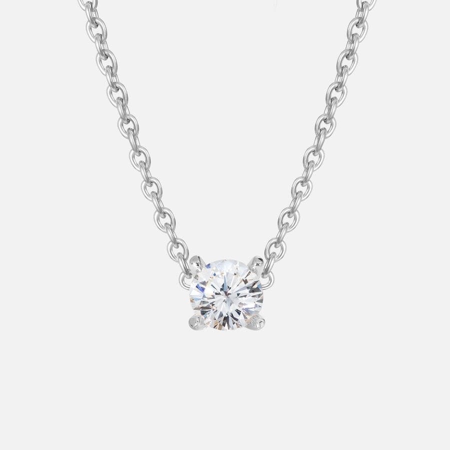Solitaire Halskette in Platin mit einem Diamanten im Brillantschliff | Ole Lynggaard Copenhagen
