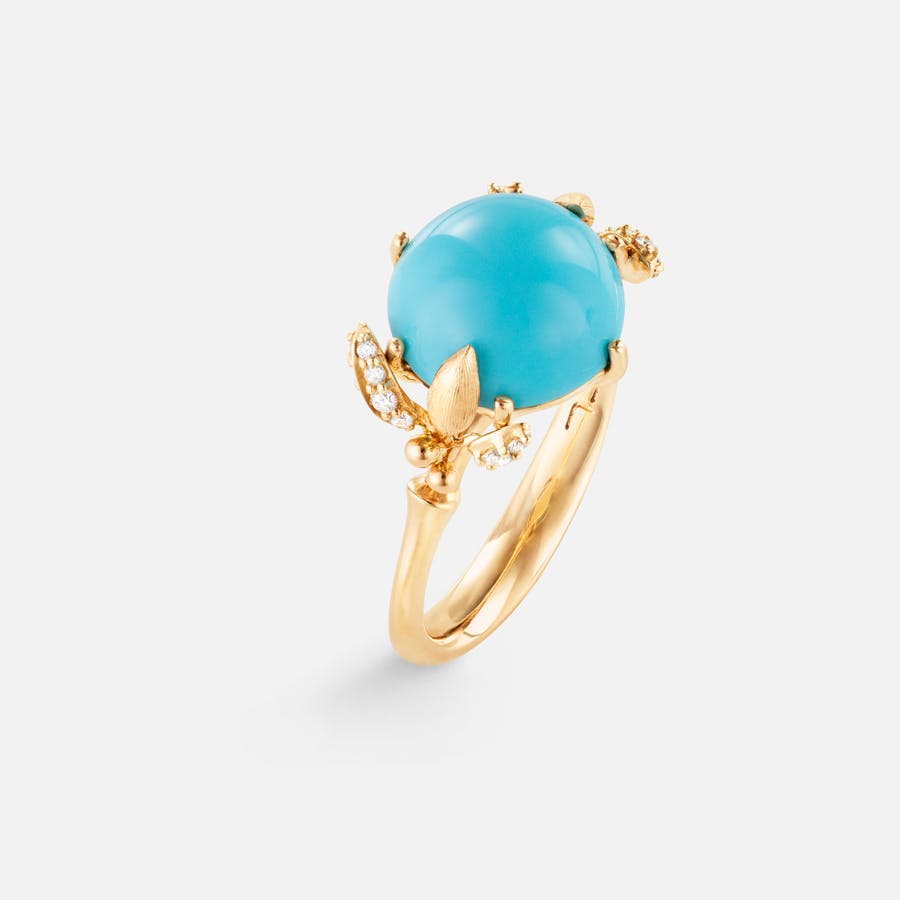 Winter Frost Ring in 18k Gold with Turquoise and Diamonds  |  Ole Lynggaard Copenhagen 