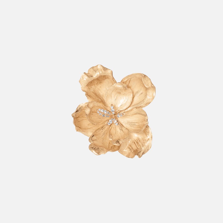 Wild Rose øreclip i guld med diamanter | Ole Lynggaard Copenhagen