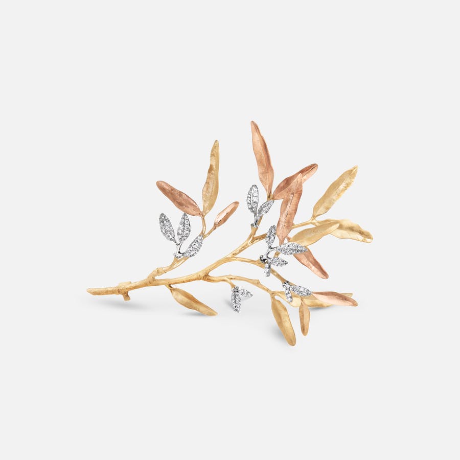 Leaves Collection Brooch in Gold with Diamonds   |  Ole Lynggaard Copenhagen 