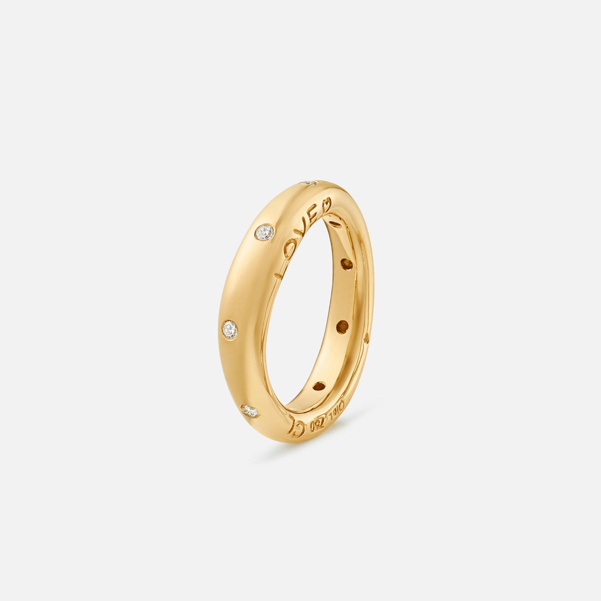 Love ring 4 18k gold polished and diamonds 0.18 ct. TW. VS.