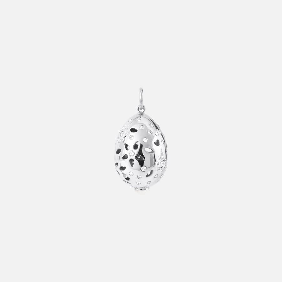 Lace Pendant in White Gold with Diamonds & White Moonstone   |  Ole Lynggaard Copenhagen
