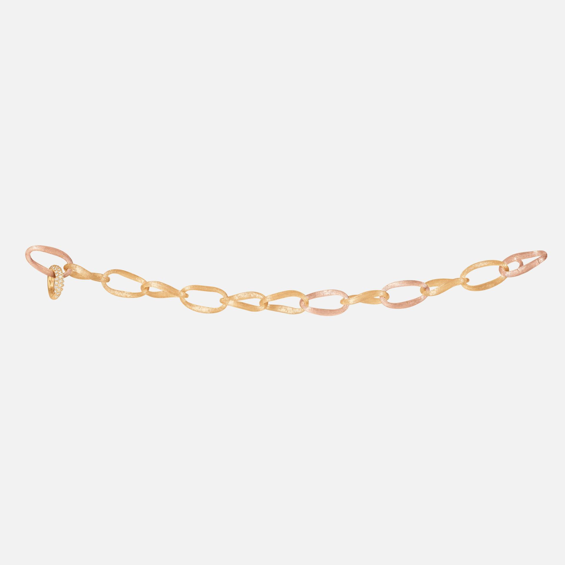 Love bracelet with charm Bracelet Love YG satinized w.charm (18cm) 18k guld og rosaguld