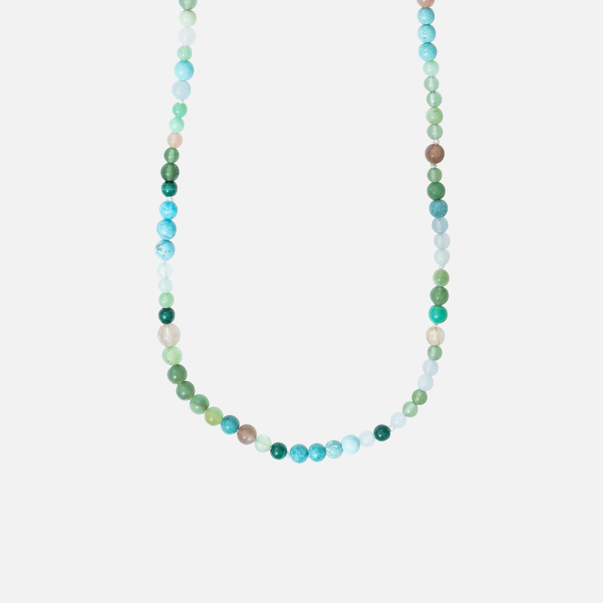 Bead collier without lock Mixed stones