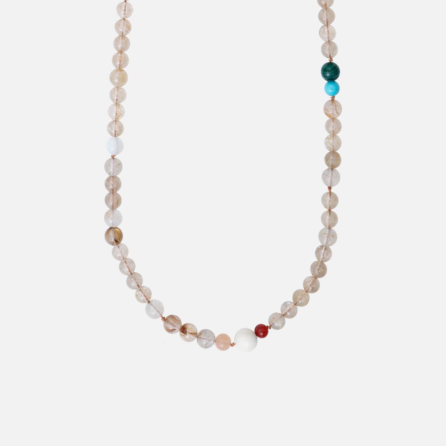 Bead collier without lock Mixed stones