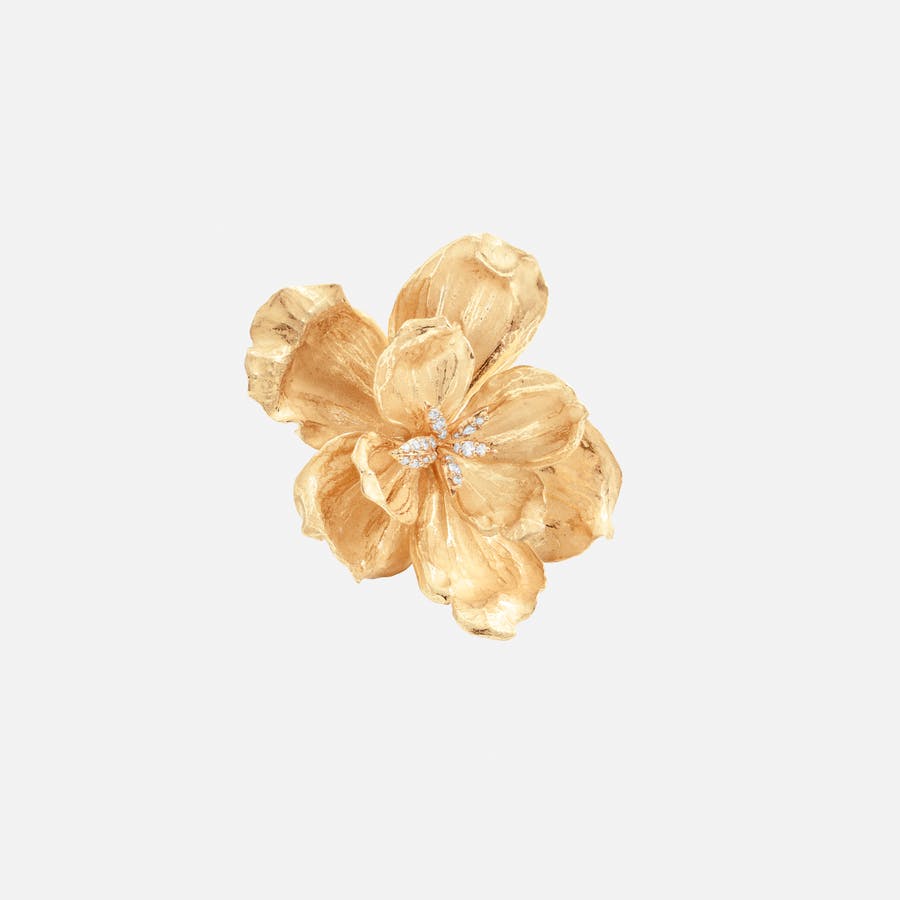 Wild Rose brosche in Gold mit Diamanten  |  Ole Lynggaard Copenhagen 