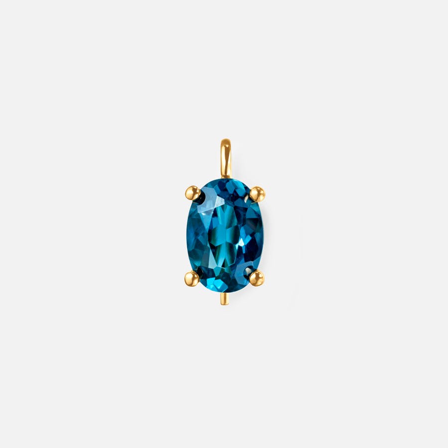 Earring pendants in 18K Gold with London Blue Topaz Drops  |  Ole Lynggaard Copenhagen