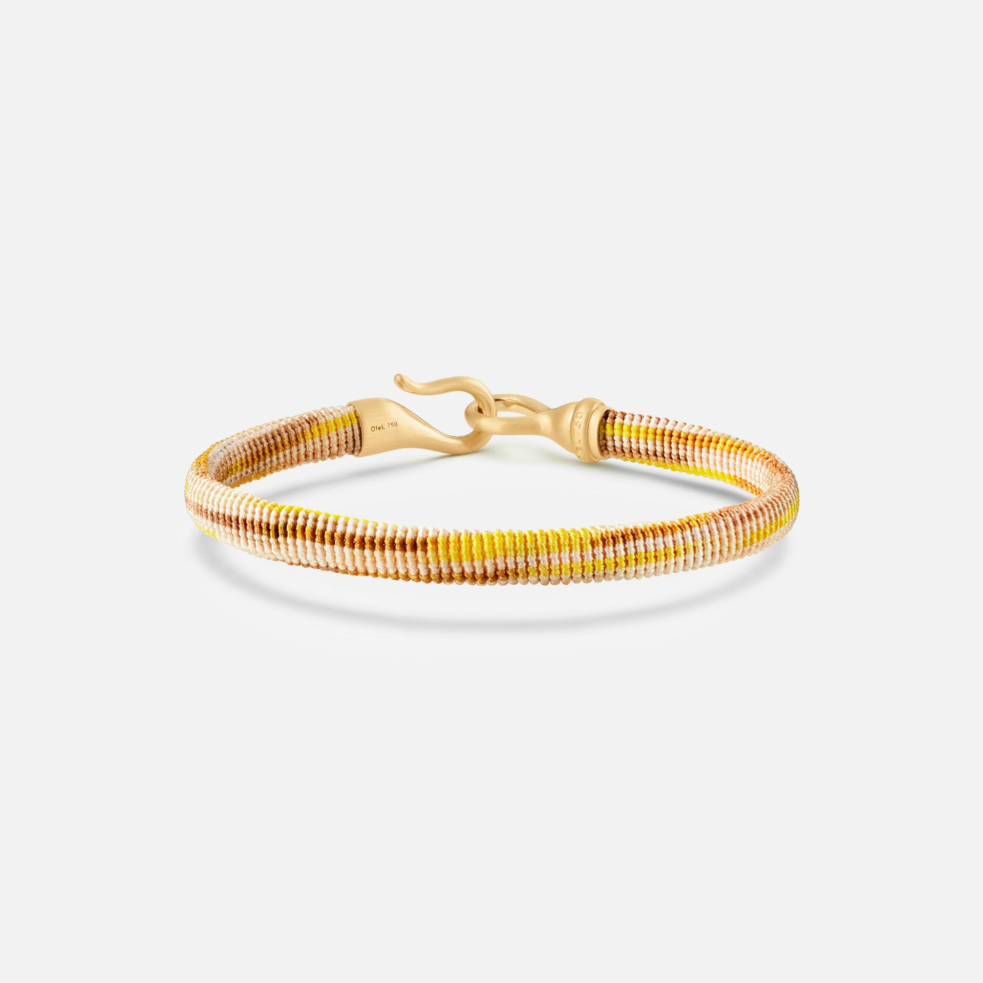 Life bracelet 6 mm 18k gold with Golden rope
