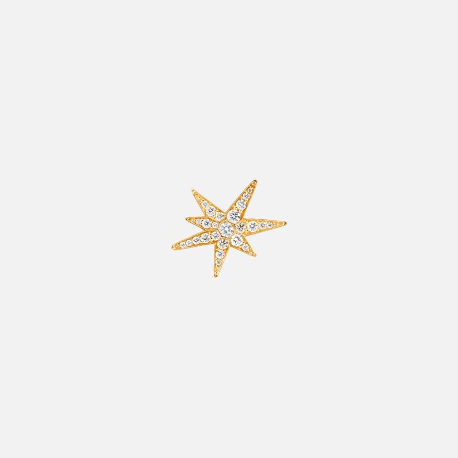 Funky Stars earrings small in 18 karat gold and diamonds | Ole Lynggaard Copenhagen 