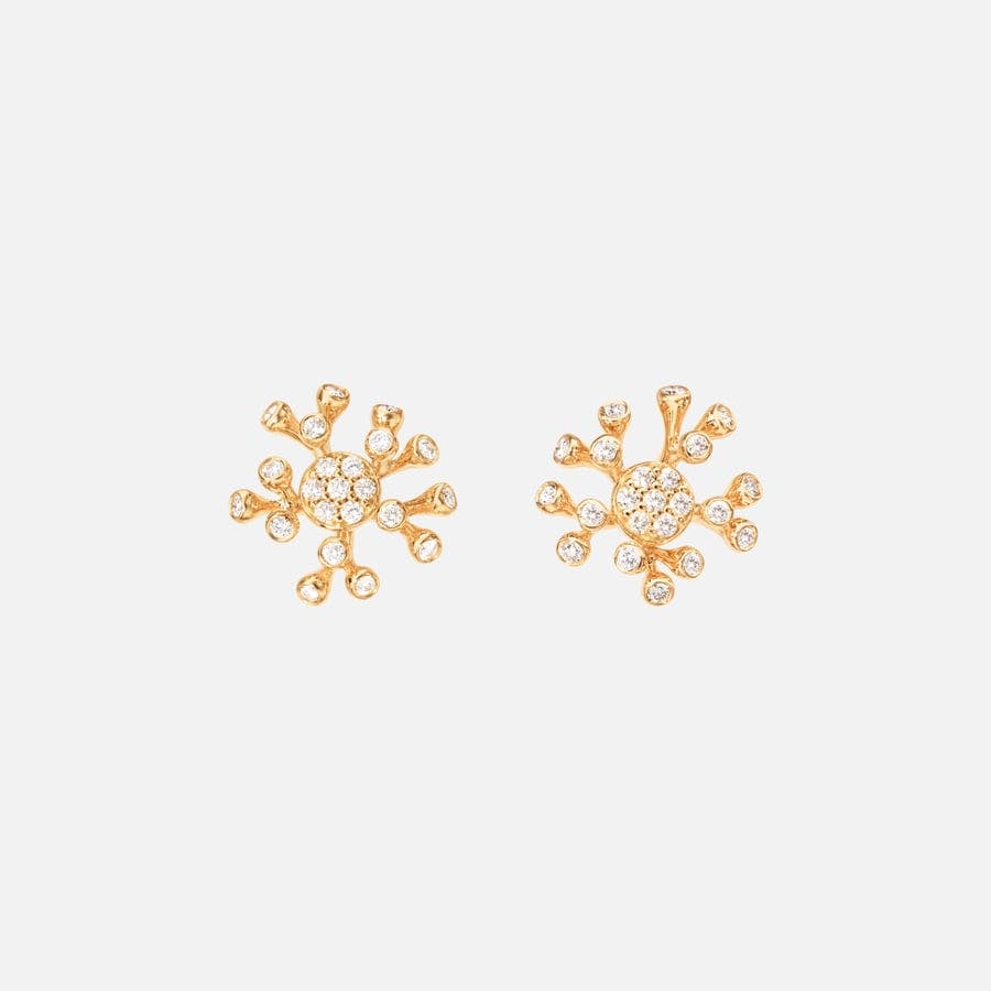 Wild Rose stud earrings in 18 karat gold with 44 diamonds I Ole Lynggaard Copenhagen
