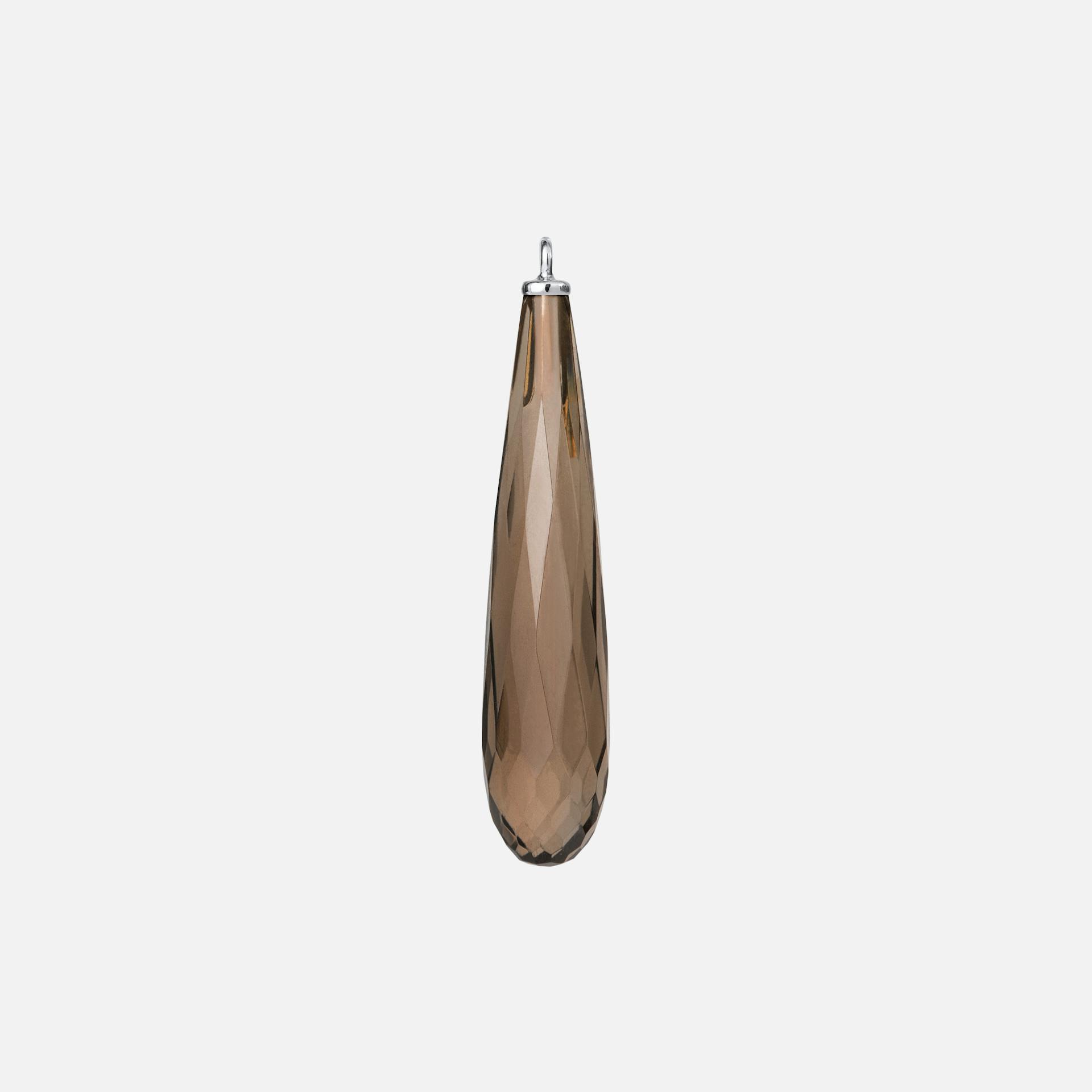 Drop Earring Pendants in 18K White Gold with Smoky Quartz |  Ole Lynggaard Copenhagen 