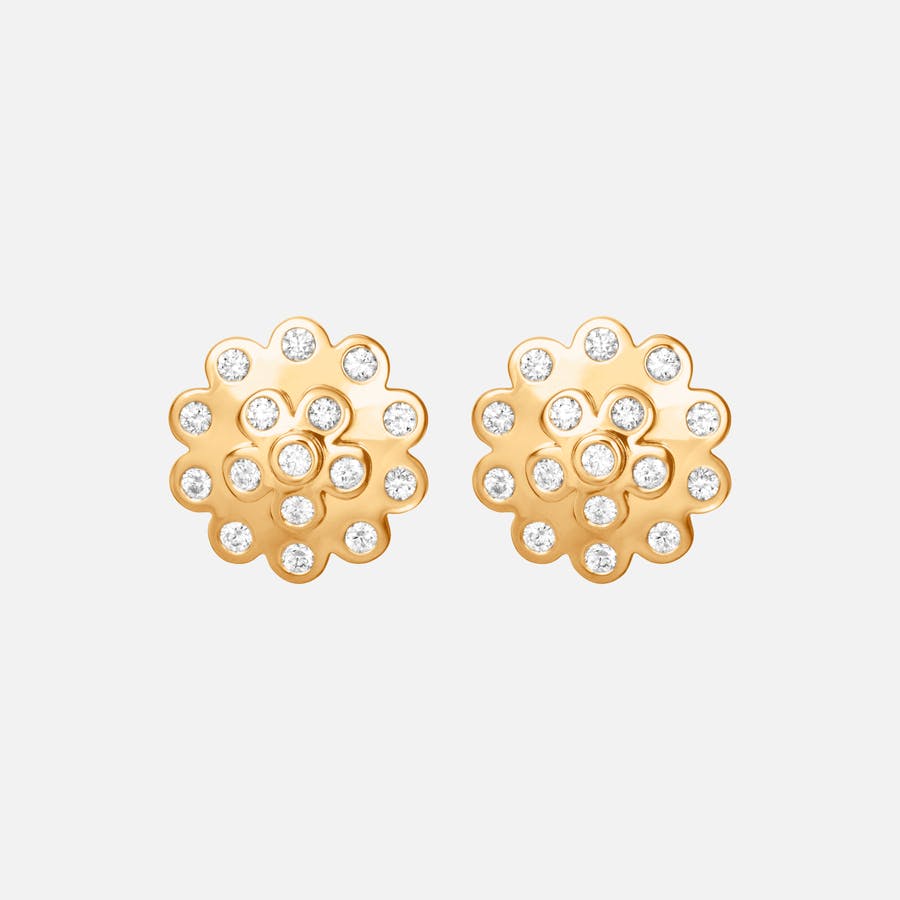 Lace ohrstecker in 750/- Gelbgold mit Diamanten  |  Ole Lynggaard Copenhagen