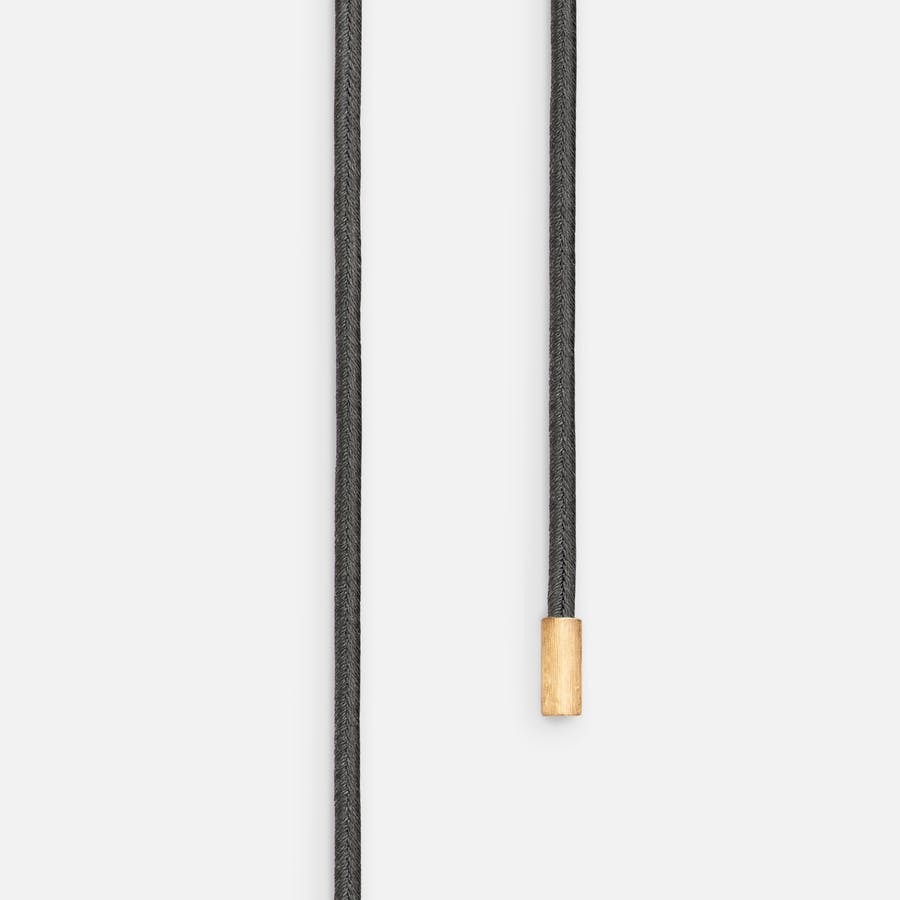 Halskædesnor Mørkegrå Design snor med 18k guld endestykker
