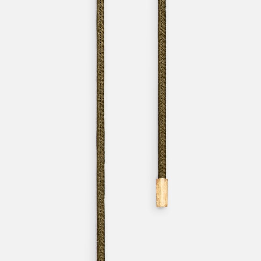 Seidene Halskettenschnur mit Endstücken in texturiertem 750/- Gelbgold  |  Ole Lynggaard Copenhagen    