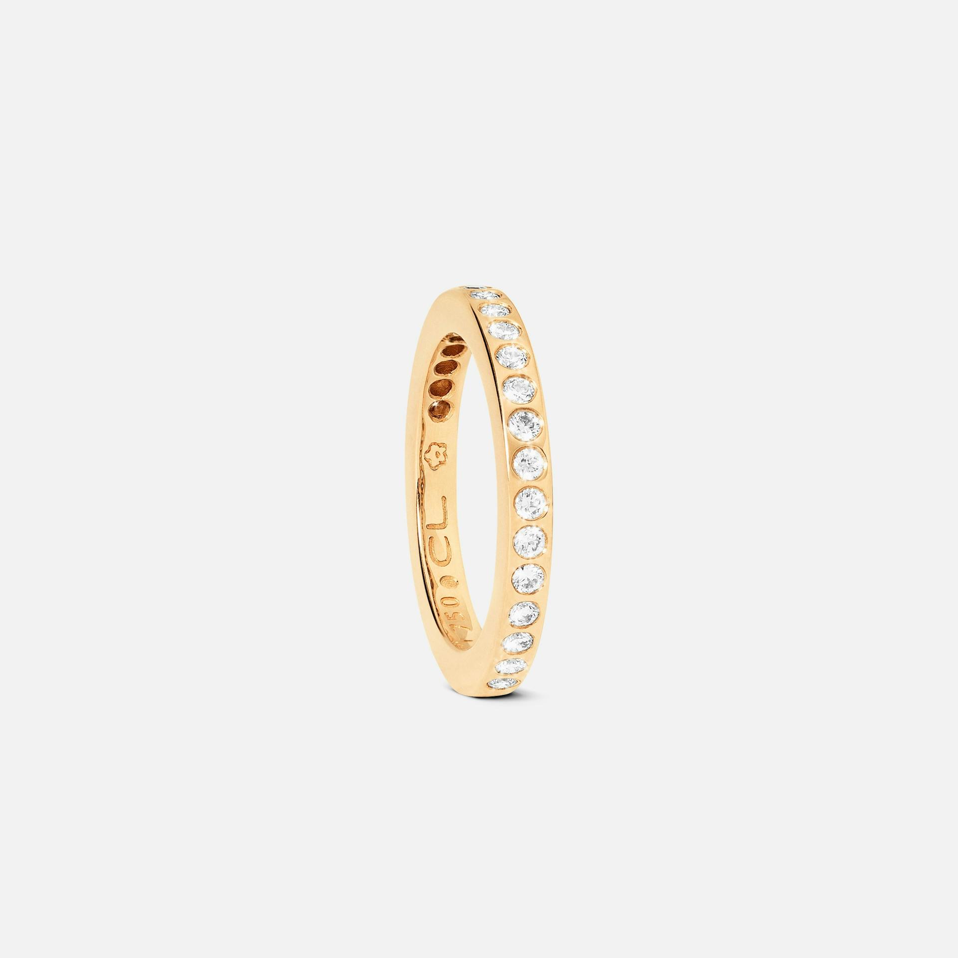 Forever Love Alliance Ring in Polished Yellow Gold with Diamonds  |  Ole Lynggaard Copenhagen