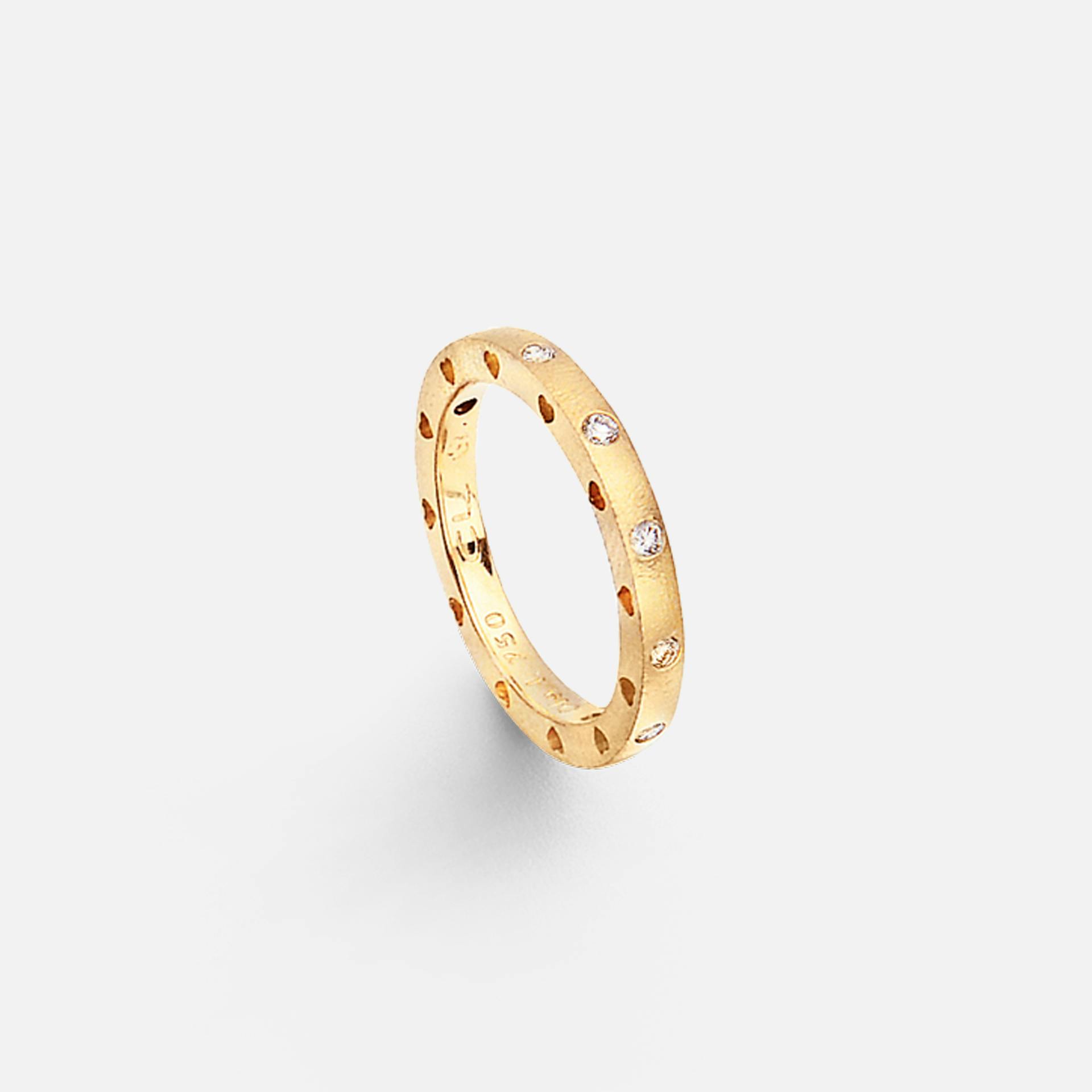 Forever Love Ring in Textured Yellow Gold with Diamonds  |  Ole Lynggaard Copenhagen