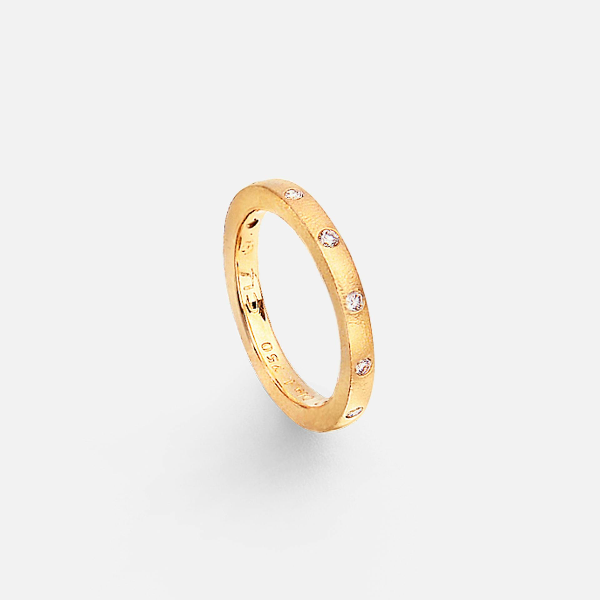 Forever Love Ring in Textured Yellow Gold with Diamonds  |  Ole Lynggaard Copenhagen
