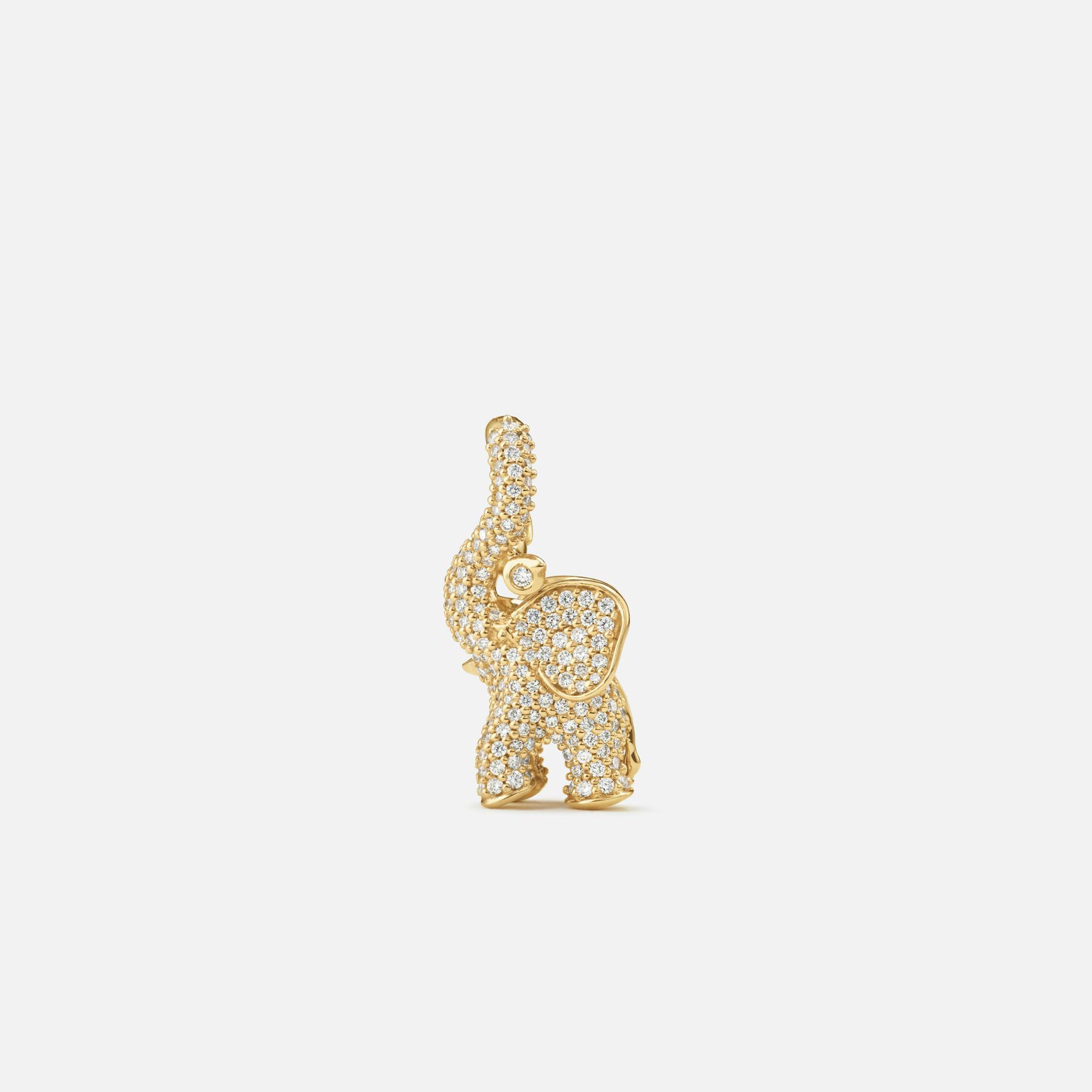 Elephant Pendant in 18 Karat Yellow Gold with 260 Pavé-set Diamonds | Ole Lynggaard Copenhagen