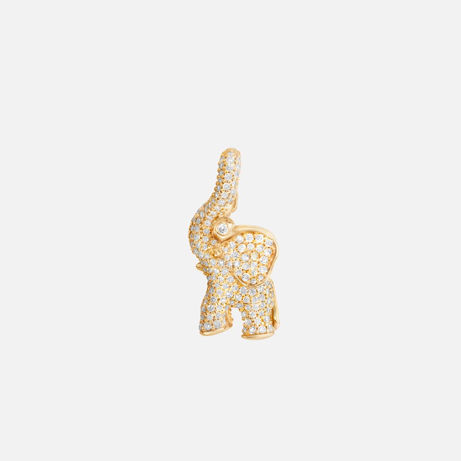 Elephant Pendant in 18 Karat Yellow Gold with 260 Pavé-set Diamonds | Ole Lynggaard Copenhagen