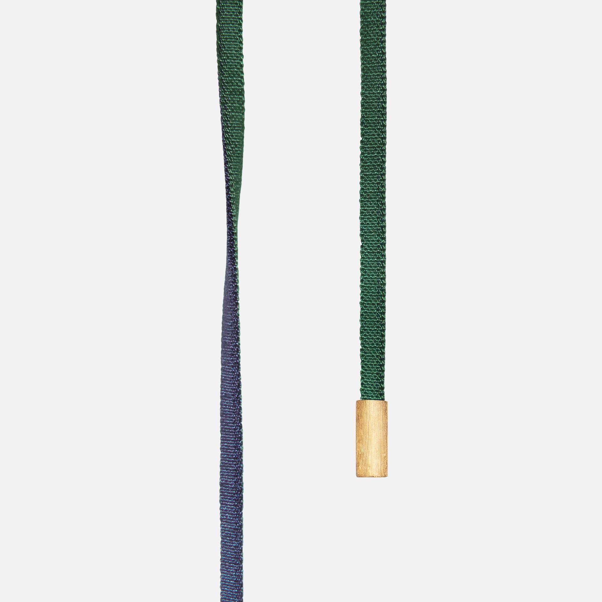 Halskædesnor Blå/grøn Design snor med endestykker i 18k guld