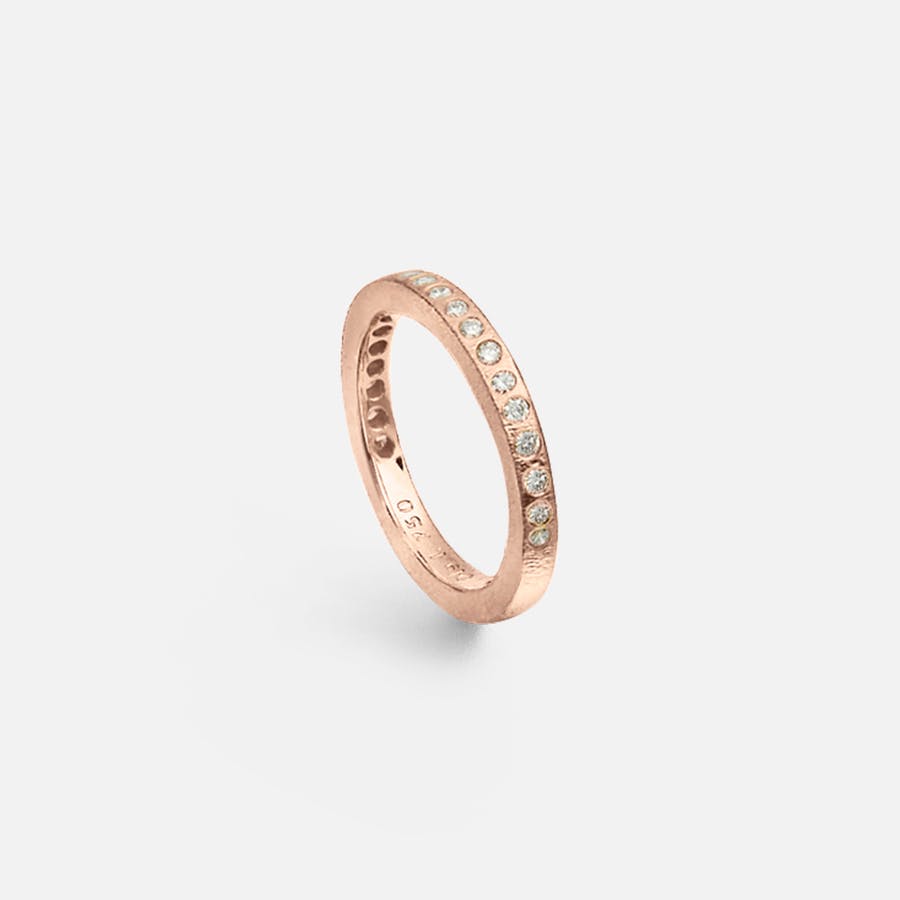 Forever Love ring Or rose texturé 18 carats et diamants de 0,38-0,46 ct. TW.VS.