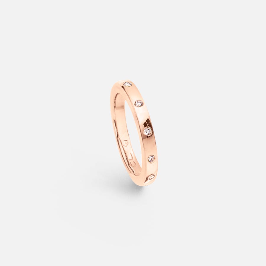 Forever Love ring 18k polished rose gold with diamonds 0.16 ct. TW. VS.