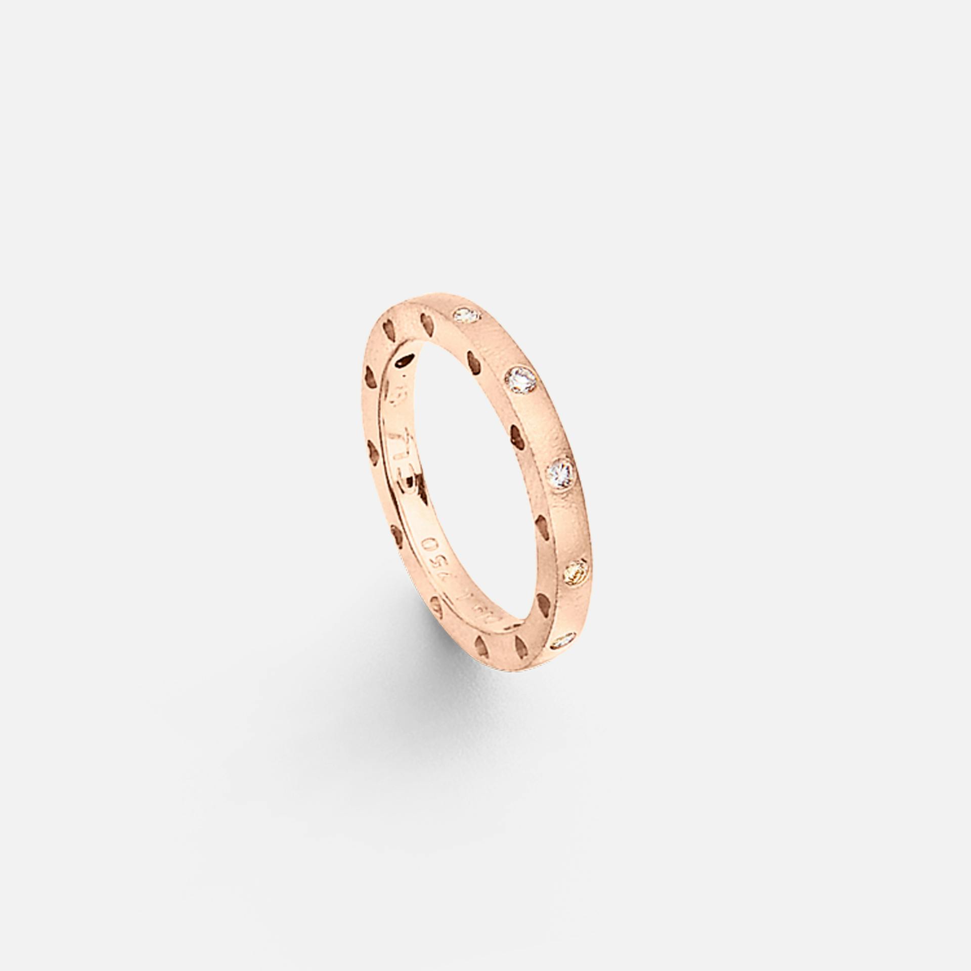 Forever Love ring 18k textured rose gold with diamonds 0.16 ct. TW. VS.