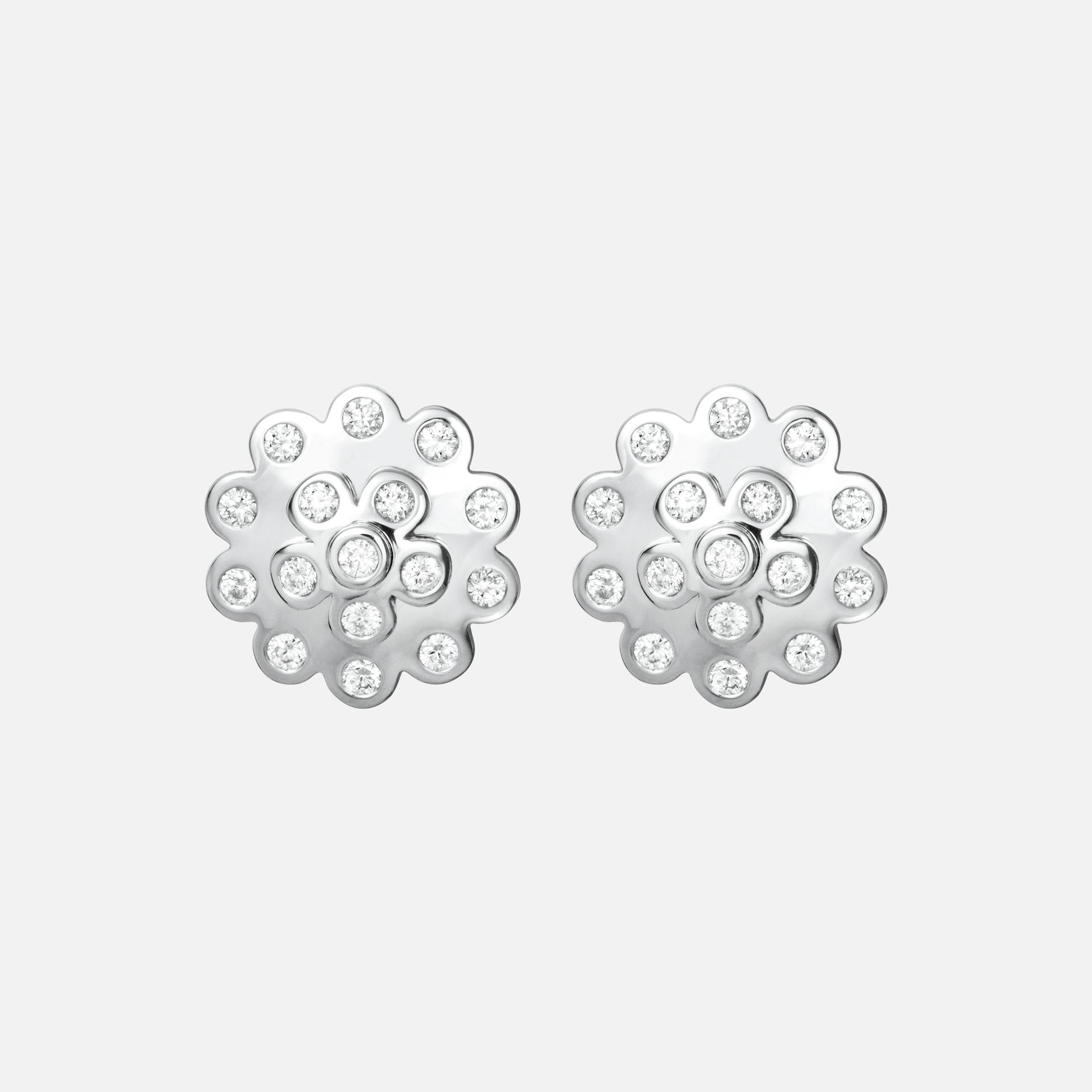 Lace ørestikker i 18 karat hvidguld med diamanter | Ole Lynggaard Copenhagen