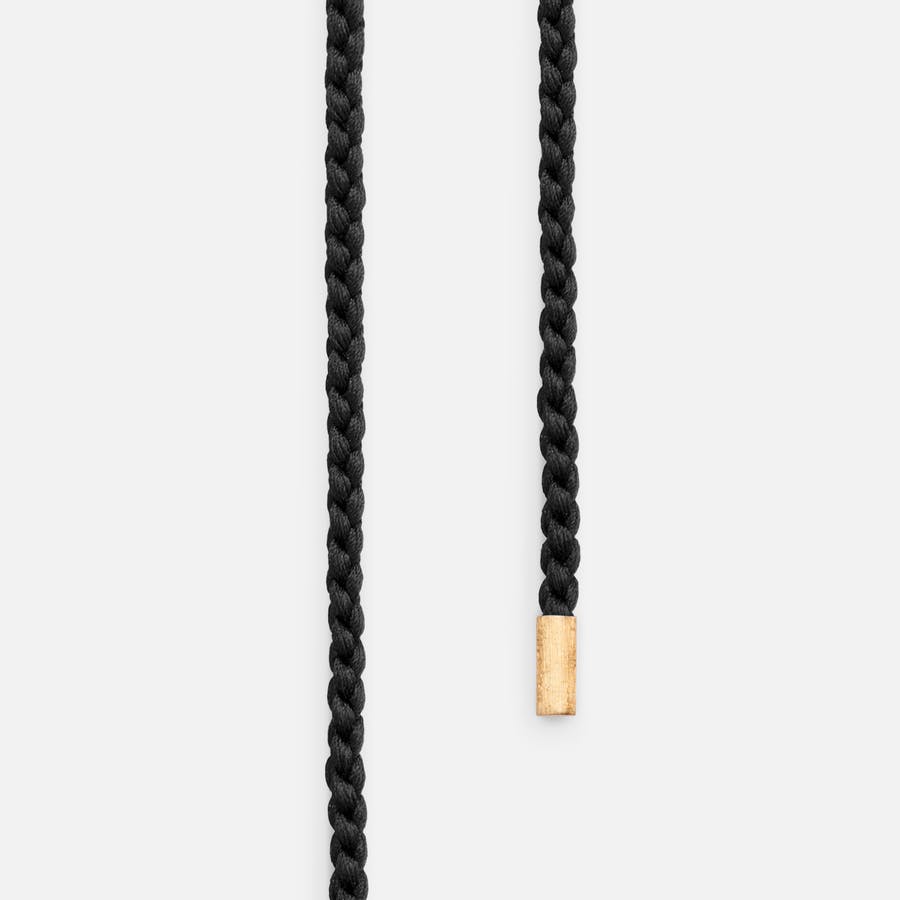Seidene Mokuba-Halskettenschnur mit Endstücken in texturiertem 750/- Gelbgold  |  Ole Lynggaard Copenhagen
