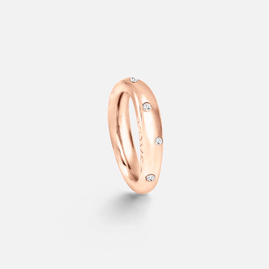 Love ring 4 18k rosaguld blank med diamanter 0,71 ct. TW. VS.