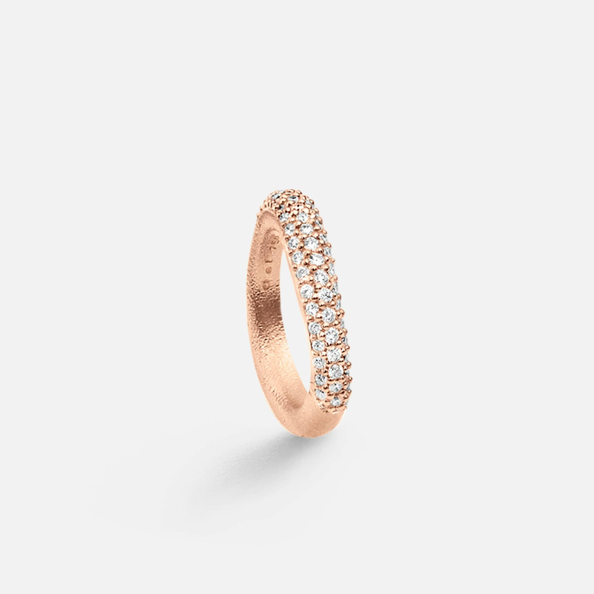 Love ring 4 18k rose gold textured and diamonds 0.71 ct. TW. VS.