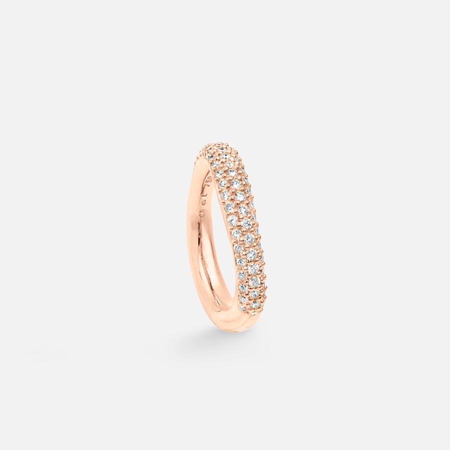 Love ring 4 18k rosaguld blank med diamanter 0,18 ct. TW. VS.