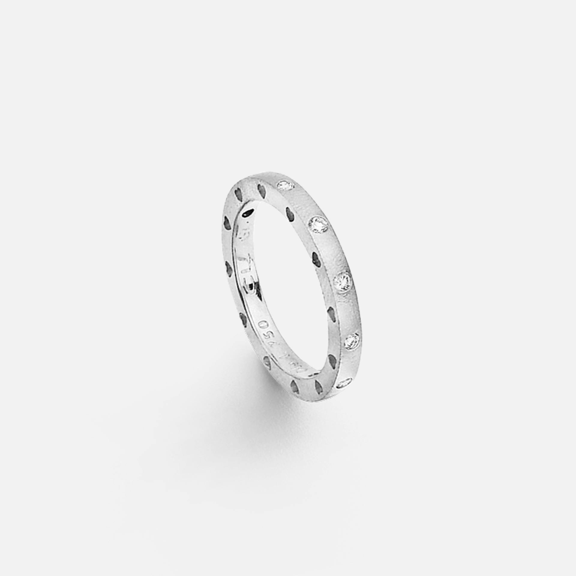 Forever Love Ring in Textured White Gold with Diamonds  |  Ole Lynggaard Copenhagen