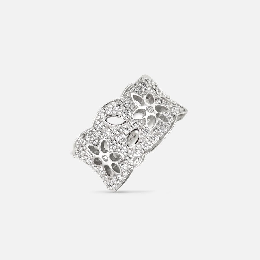 Lace Ring in 18 Karat White Gold with Diamond Pavé    |  Ole Lynggaard Copenhagen