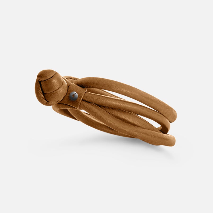 Design armbånd Kamelfarvet læder